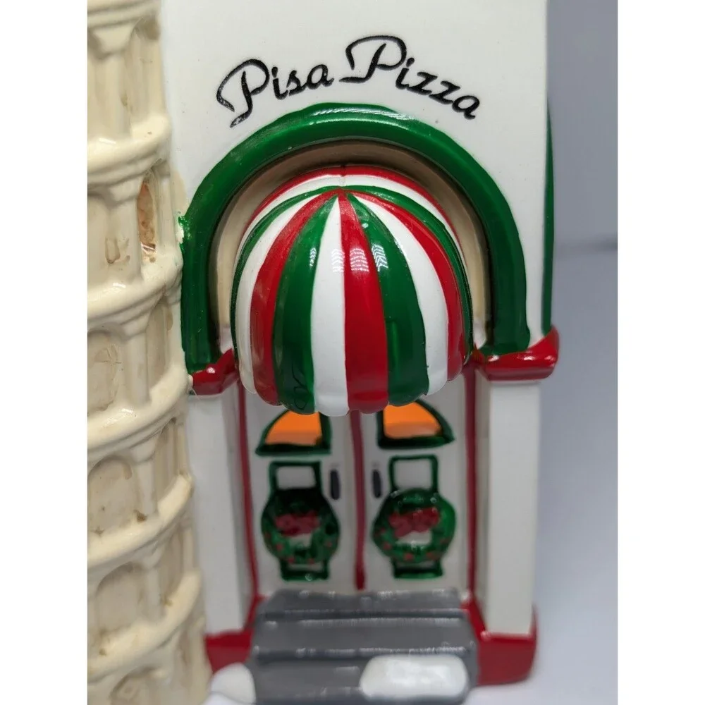 Department 56 Snow Village Pisa Pizza Lighted Building #54851 Vintage 1995 MINT - Picture 6 of 12